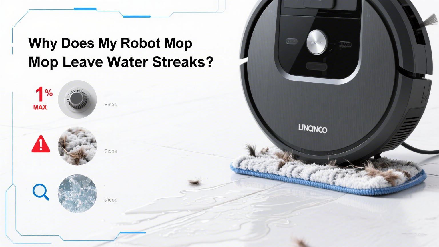 お掃除ロボットが掃除を終えた後に水垢が残るのはなぜですか？