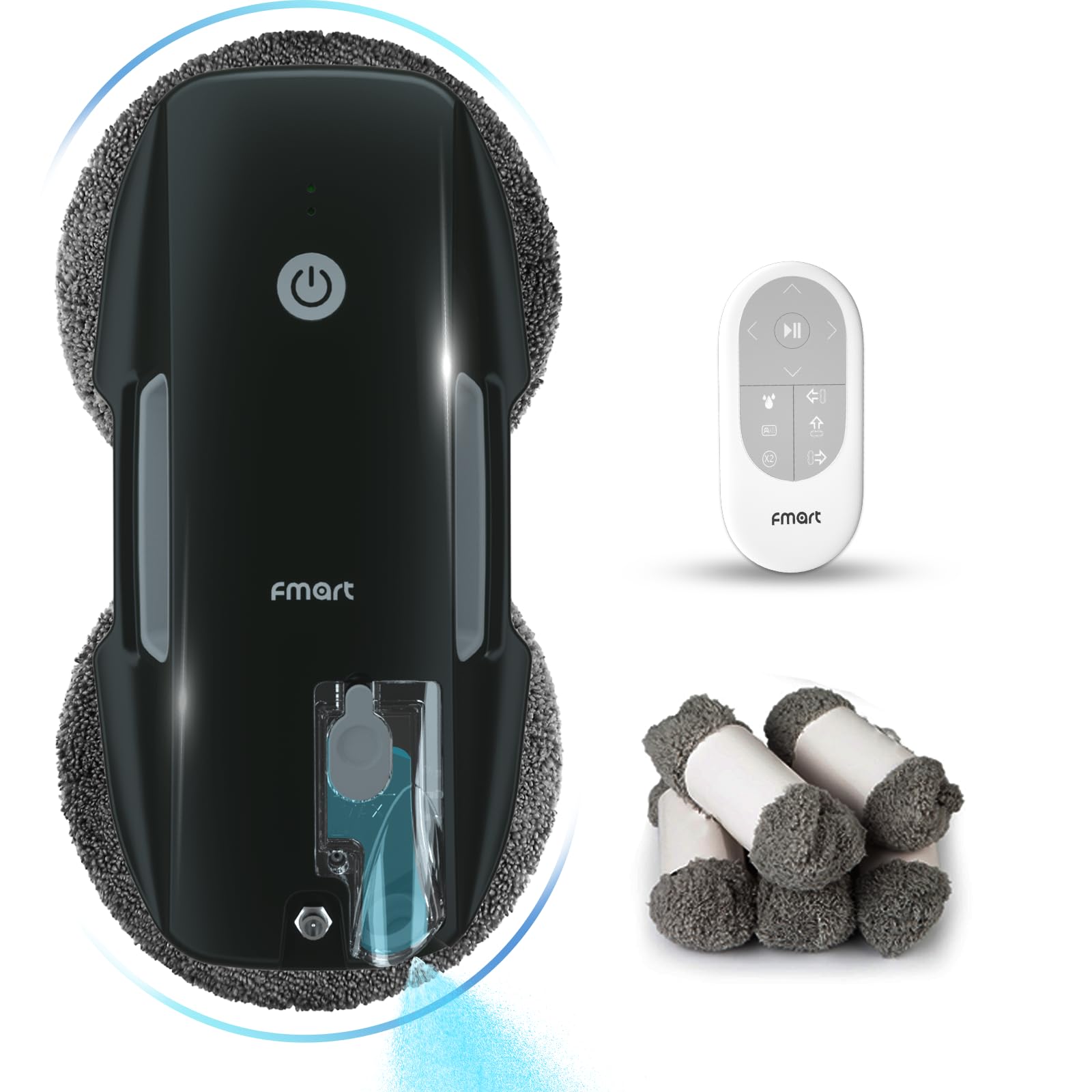 Amazon.co.jp： FMART T9Pro 窓掃除ロボット - 3800PA、超音波水スプレー、AI 経路計画、AI エッジ検出窓掃除ロボット リモコンと 10 枚の布付き - 窓、タイルを徹底的に掃除します